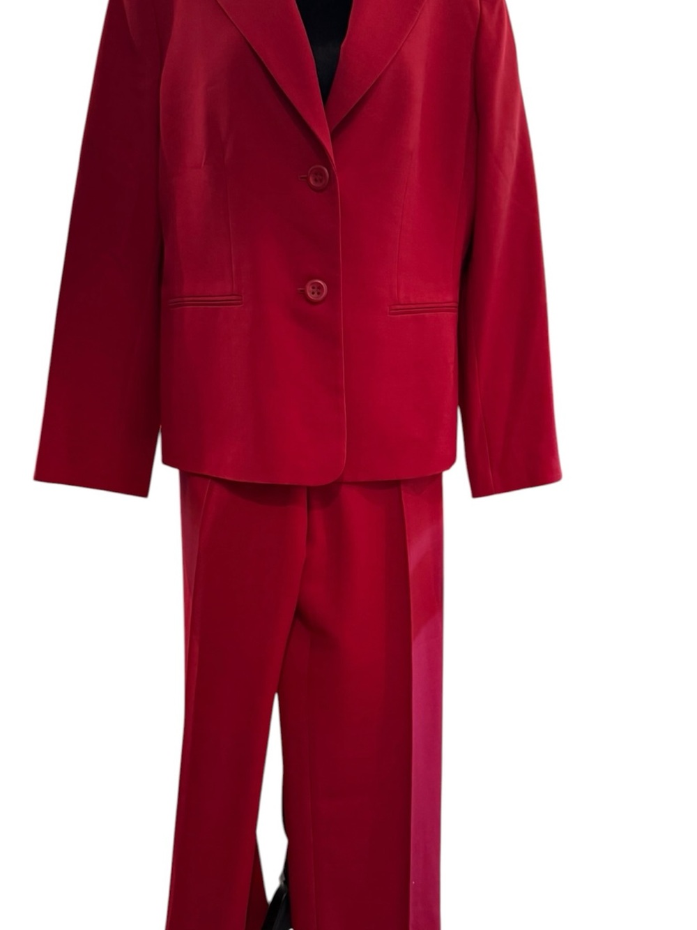 Jones Wear Red Size 16 Two Piece Pant Suit Blazer Trousers Power Dressing NWT - Picture 2 of 9